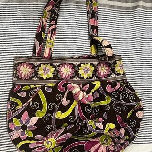 Vera Bradley Purple Punch Floral Shoulder Tote